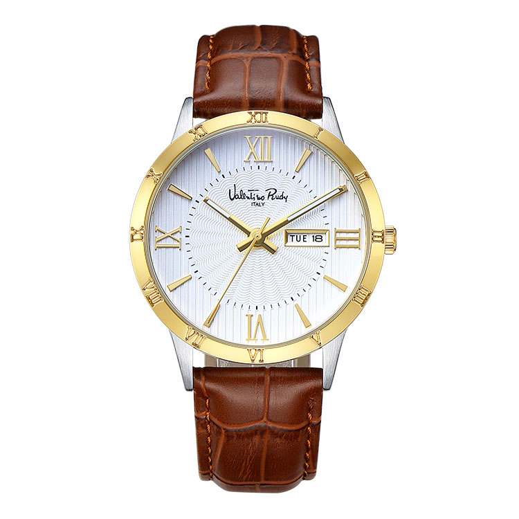 VR213556A-GDBR M mens leather watch