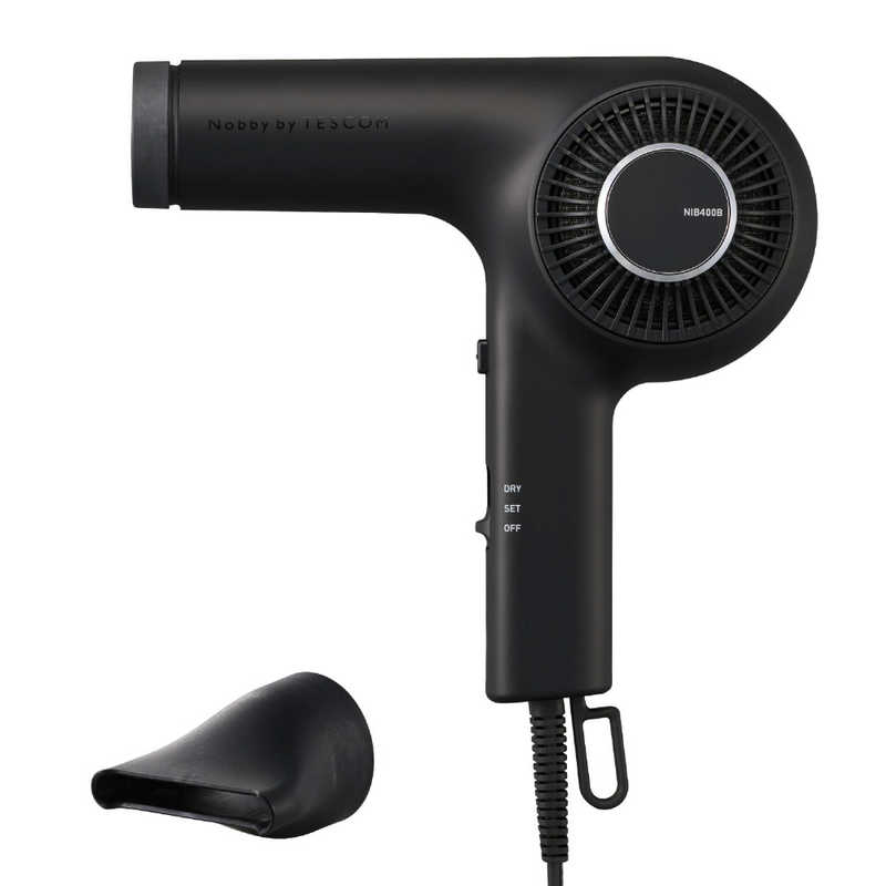 テスコム　ヘアドライヤー 軽量 マイナスイオン トライバランスイオン サロン品質 静電気約99％抑制 枝毛・切れ毛約72％抑制 ブラック　NIB400BK