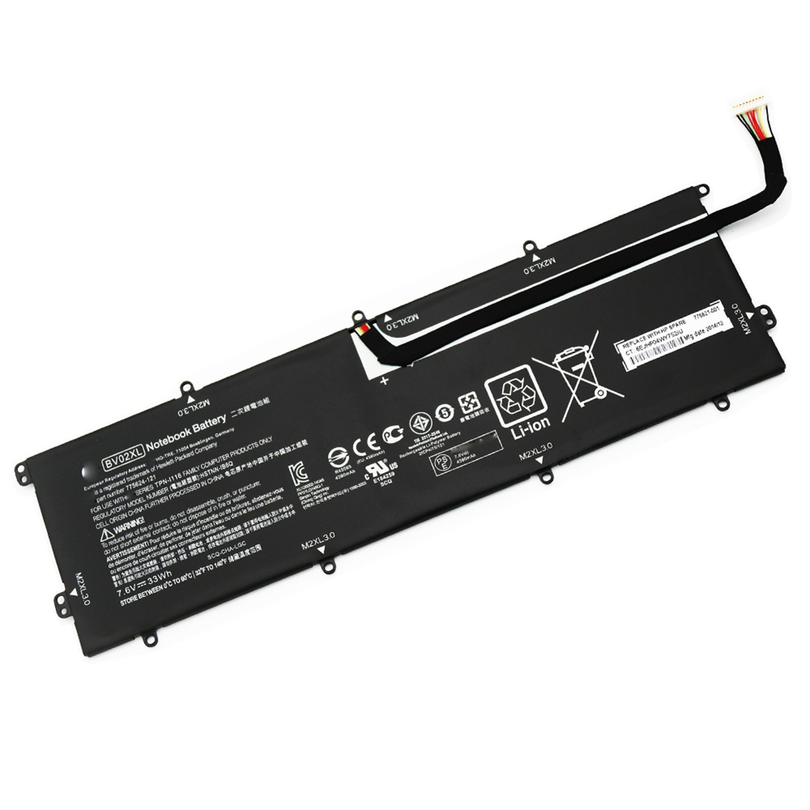 BV02XL 電池・HPノートパソコン互換 33Wh/4380mAh Envy X2 Detachable 13 TPN-I116 HSTNN-IB6Q BV02X 交換用のバッテリー dc909-A