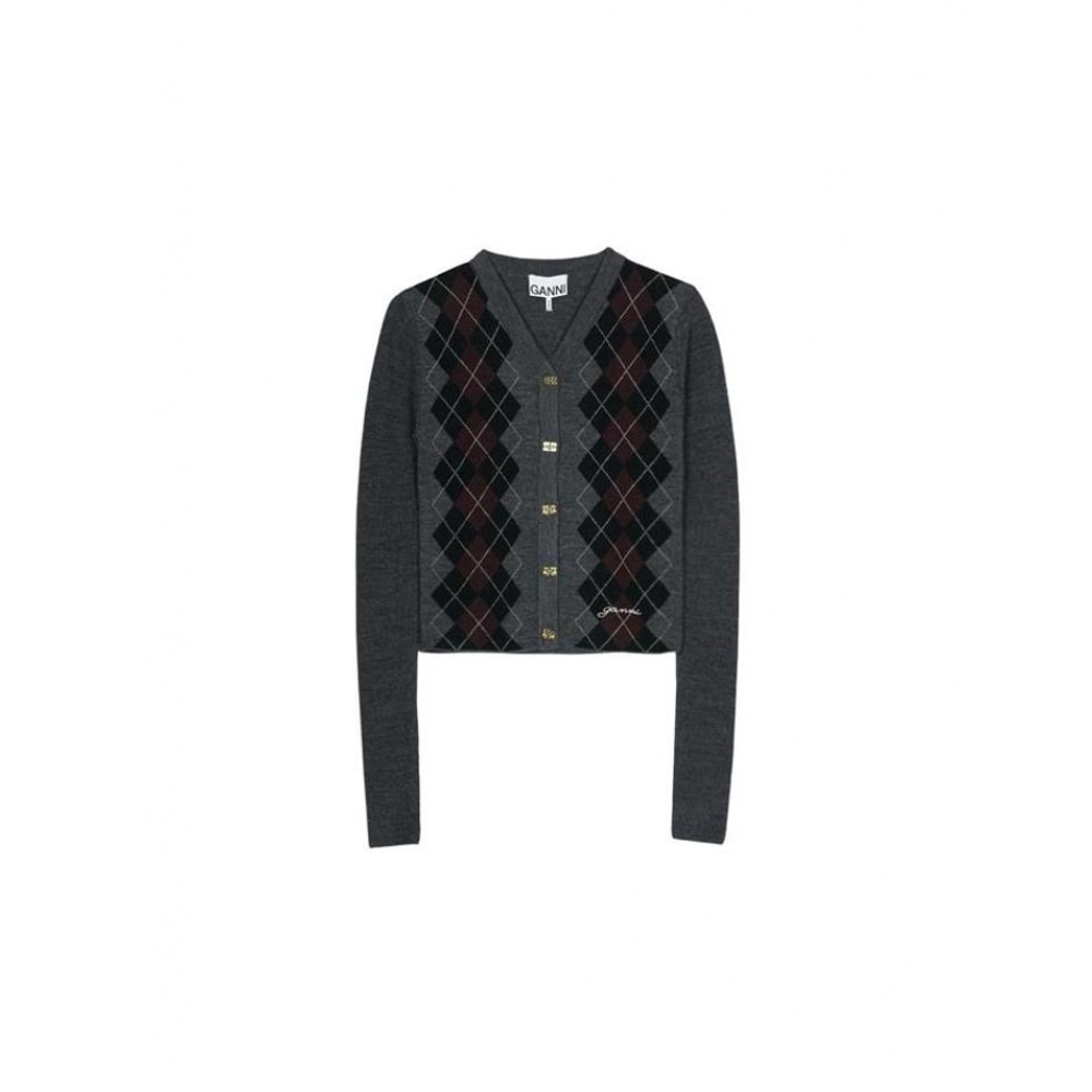 Gani女性用アーガイルニットカーディガングレー K2284-523 35,519円
