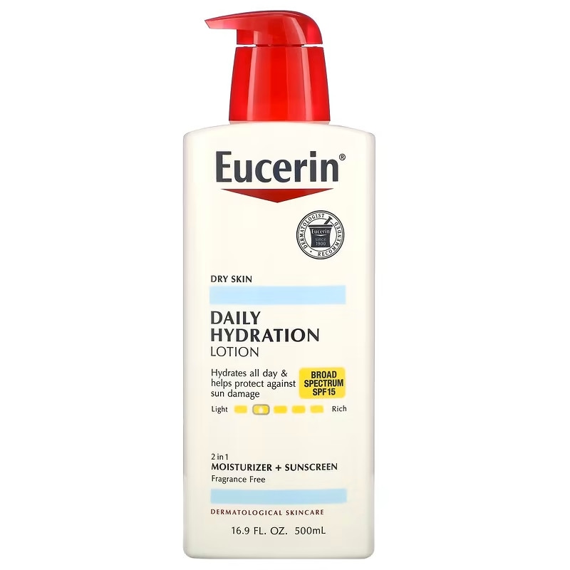 Eucerin　デイリーハイドレーションローションSPF数値15無香料500ml（16.9液量オンス）