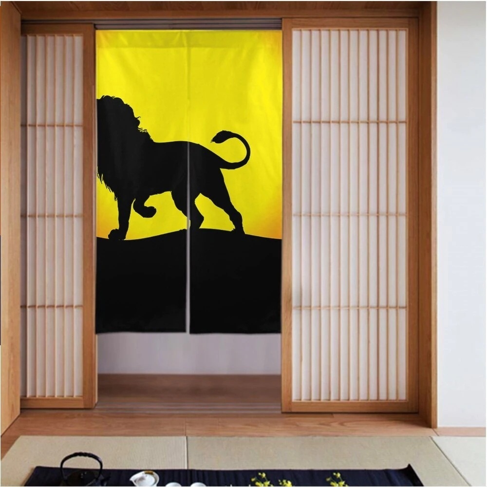 カーテン3456in 動物-猫-夕暮れ-猫-風景 良いドレープ滑らかでしわになりにくい