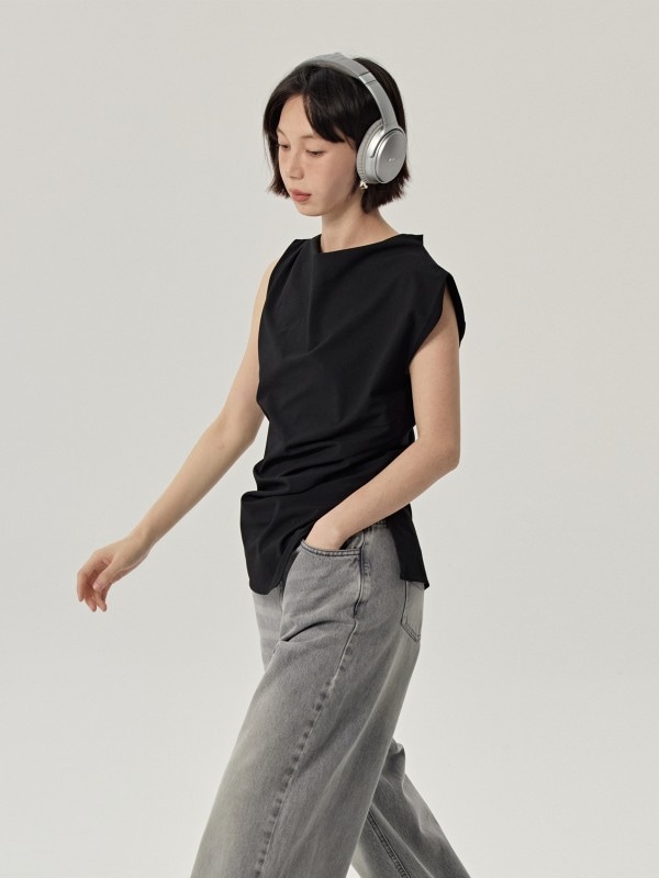 オモントエッグタルトホーム気質通勤カラーノースリーブシャツ夏シックスリムシャツ小さなフライングスリーブトップ