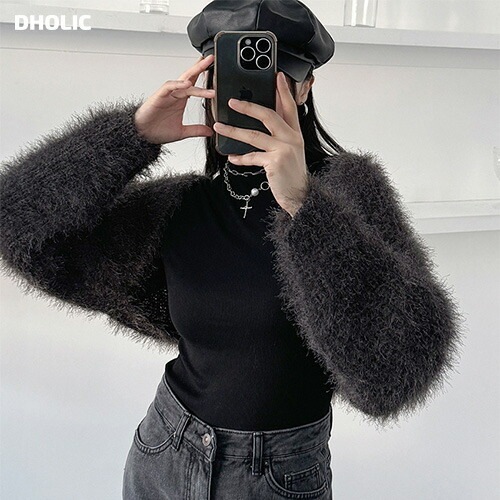 [メガ割りSALE]シャギーオープンボレロカーディガン