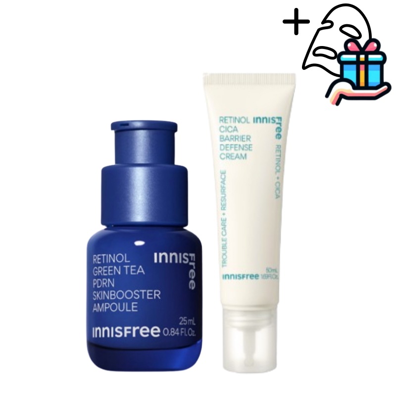 【レチノールセット】 レチノール グリーンティー PDRN 美容液 25ml + レチノール シカ クリーム 50ml /トーンアップ/シミ取り/しわ/毛穴/ハリ/セラム/スキンケア/韓国コスメ