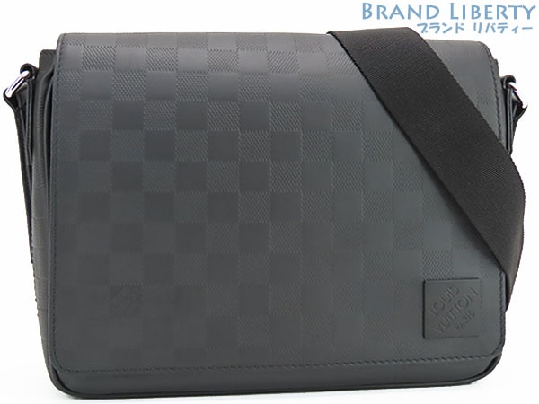 美品ルイヴィトンダミエアンフィニディストリクトPMNV3斜め掛けショルダーバッグメッセンジャーバッグブラックN42711