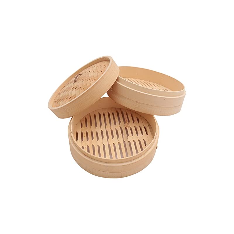 ハイスト 竹セイロ 本体蓋 本体2個セット業務用 せいろ蒸し器 (竹セイロ直径24cm)