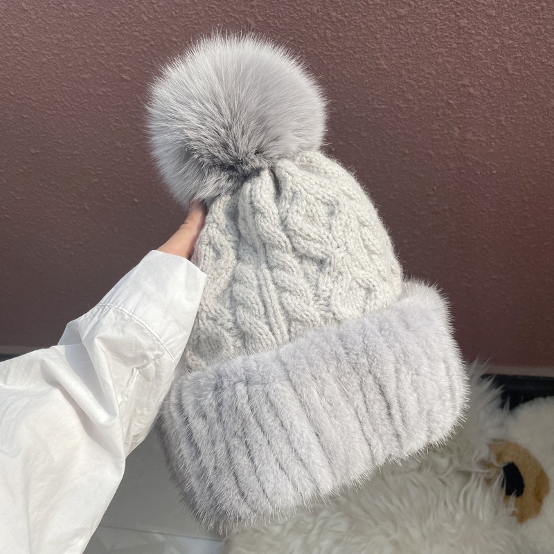 新品◆限定柔らかな毛皮のセーブル編み込み帽子 ★婦人帽 帽子 ハット 毛皮ファー mt96-01.jpg