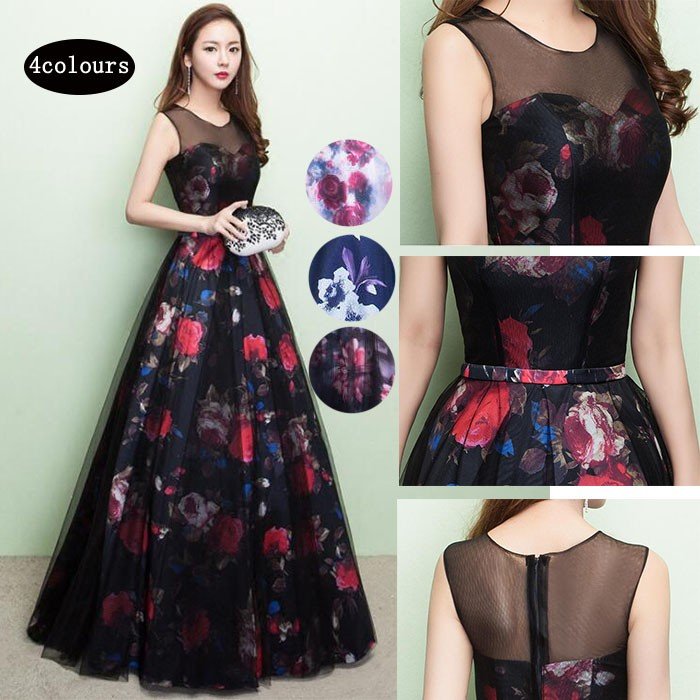 パーティードレス ミモレ丈 結婚式ドレス お呼ばれ 花柄 フォーマルドレス ワンピース 二次会 大人 上品 女性 ゲストドレス 発表会 ウェディングドレス 女性 着痩せ 結婚式 ワンピース ブライズメ