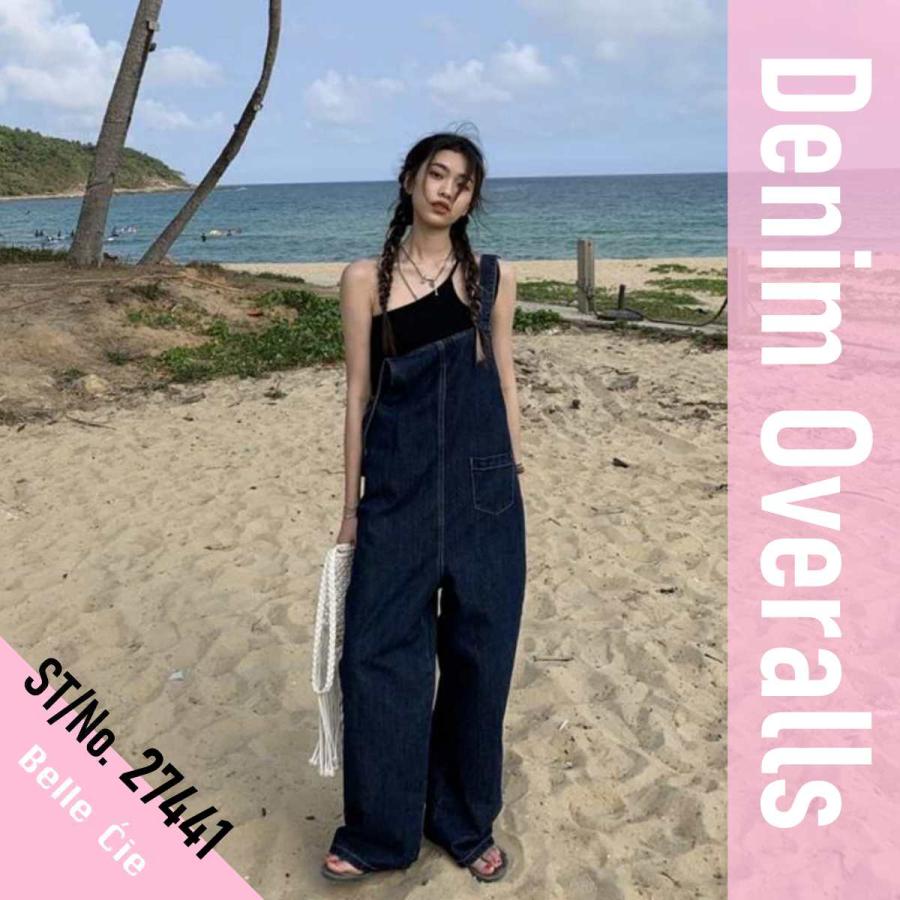 デニムパンツ デニムオーバーオール オーバーサイズ レディース ビッグ サロペット ワイド ロングパンツ 大きいサイズ