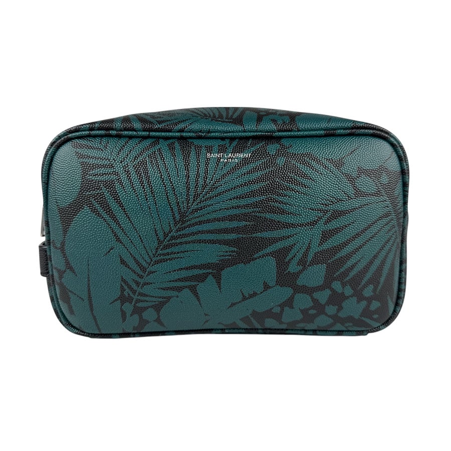 サンローラン SAINT LAURENT ポーチ グリーン×ブラック ユニセックス 650125 z3681