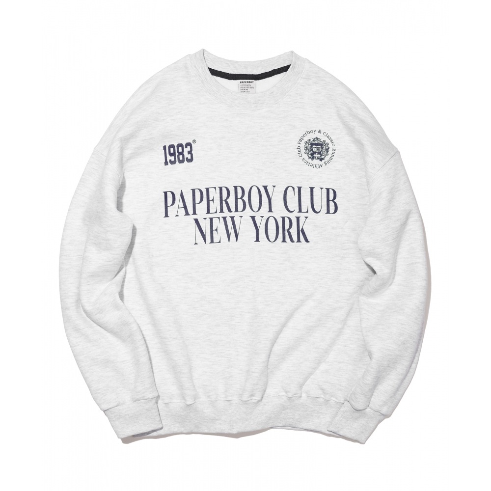 PAPERBOYスポーツクラブスウェットシャツ - ホワイトメランジ