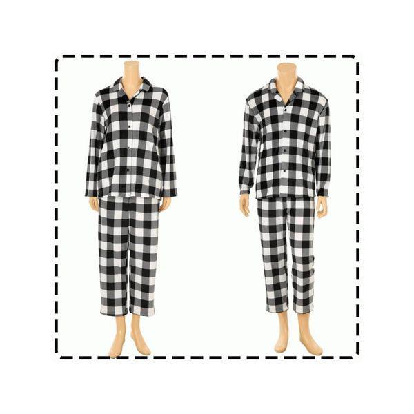 正常で柔らかく暖かく冬のミンクスパンチェックの男女カップルの上下 SEV2593F M SEP259.._P408132441 16,916円