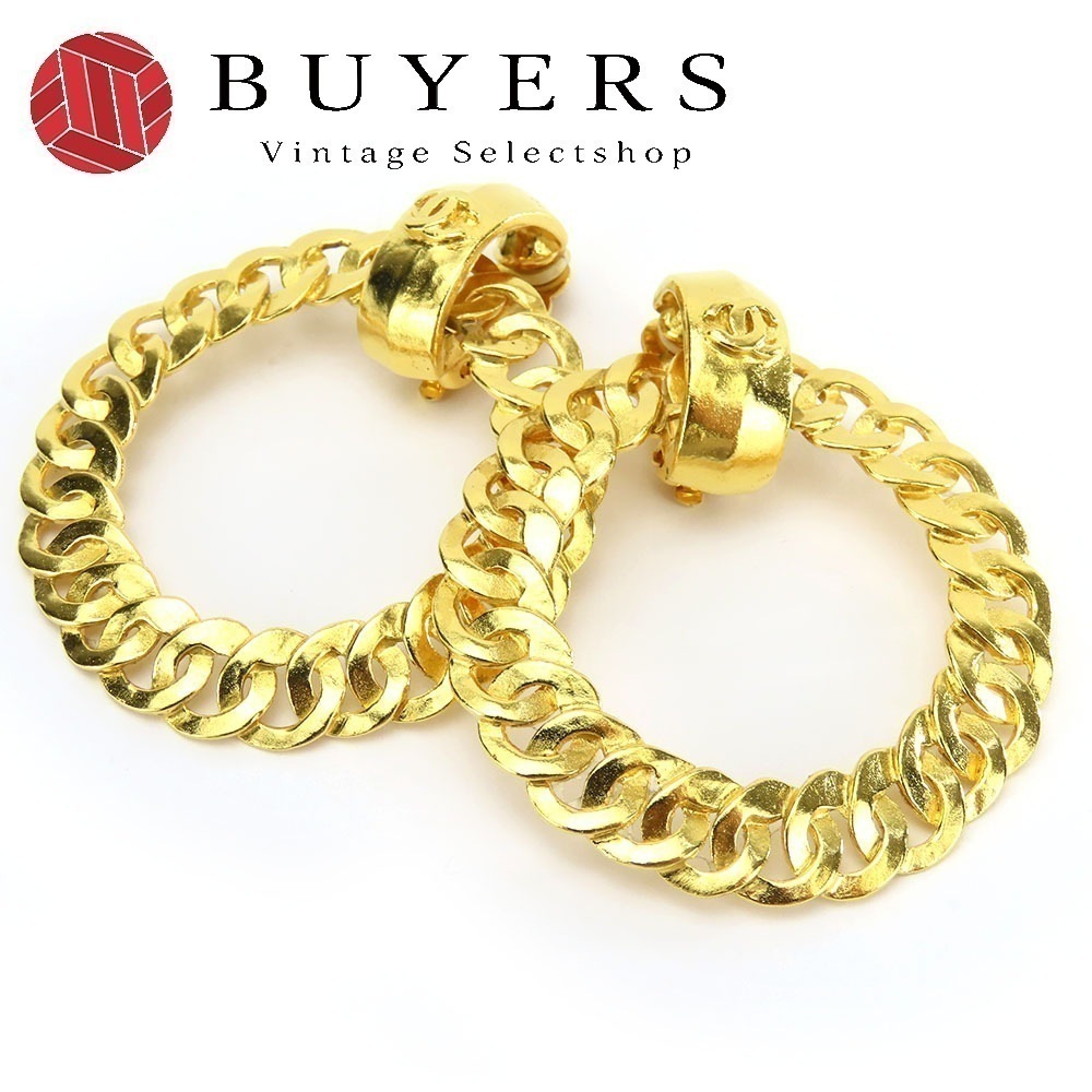 中古 イヤリング ココマーク メタル ゴールド メッキ フープ アクセサリー レディース 女性