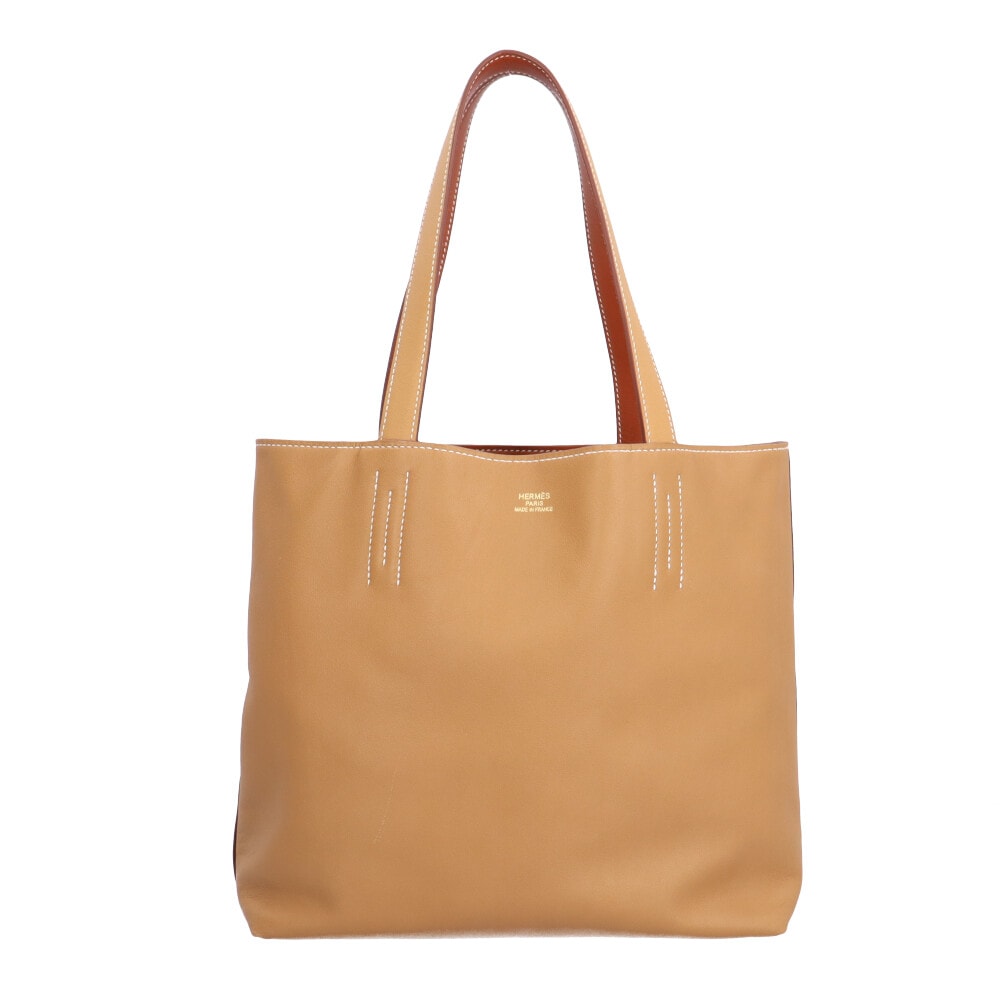 エルメス ドゥブルセンス28 トートバッグ レザー ブラウン HERMES 中古
