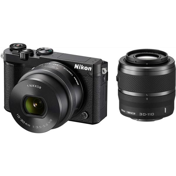 【中古】ニコン Nikon J5 ダブルズームキット ブラック J5WZBK SDカード付き