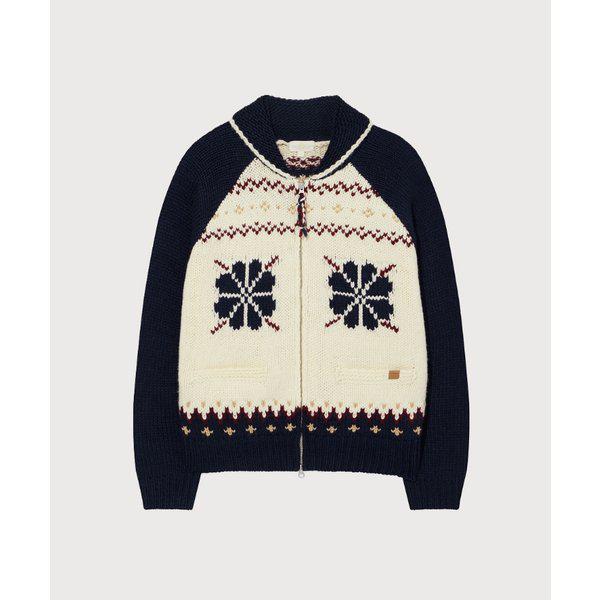 W ウールブレンドコウィチャンジップアップカーディガンB1 CO2504KT84 DN