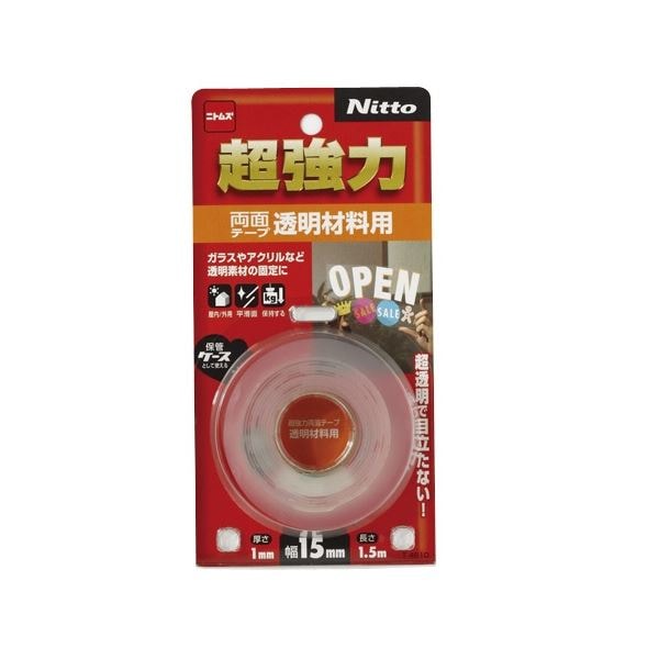 （まとめ）超強力両面テープ 透明材料用 15mmx1.5m T4610 1巻 [x20セット]