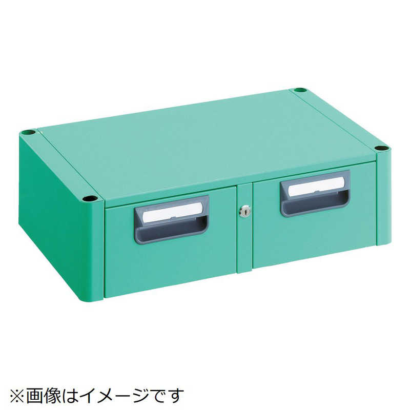 トラスコ中山　フェニックスワゴン 2列引出 750×500 YG色　PEW75WYG