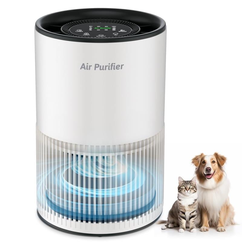 空気清浄機 小型 【花粉対策&AI風速調整】360循環浄化 アロマ対応 20db静音 卓上 20畳 USB 集じん ペットの毛 PM2.5 除菌 アレルギー対策 H13 HEPAフィルター 活性炭フ