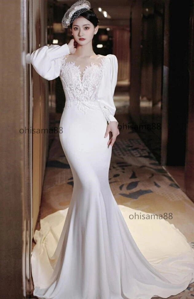 保証結婚式ドレス お花嫁ドレス きれいめ 披露宴 二次会 ウェディングドレス マーメイド 可愛い フォーマル 前撮りドレス 後撮り お姫様 フォトウェディング撮影 タイト ワンピース 誕生日会