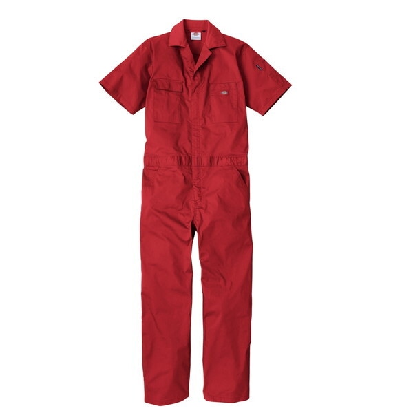 コーコス D-6702 レッド 3XL 半袖ツナギ