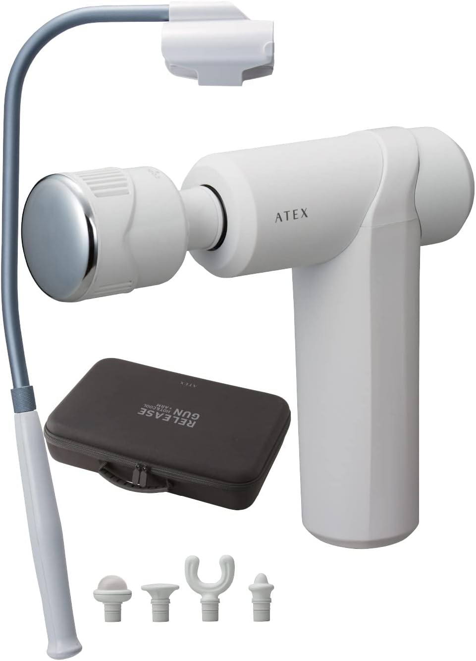 筋膜リリースガン 肩 背中 アームつき 温冷 ホット＆クール AX-HX237wh