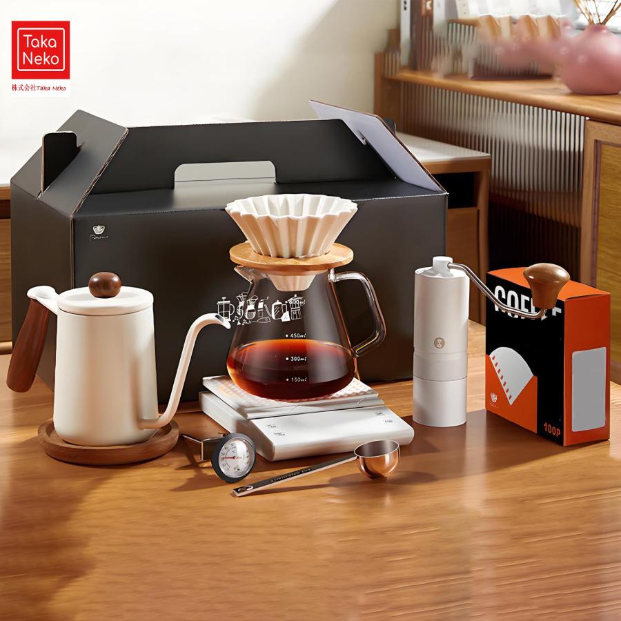 コーヒーセット 器具 コーヒーミル 手動コーヒーグラインダー コーヒーマスター6-8個セット キャンプ コーヒー ギフト コーヒードリップ 器具 軽量 省力性