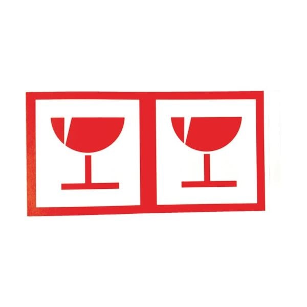 （まとめ）荷札 「われもの注意」 マーク 4枚1組 115x58 1パック（40枚）[x50]