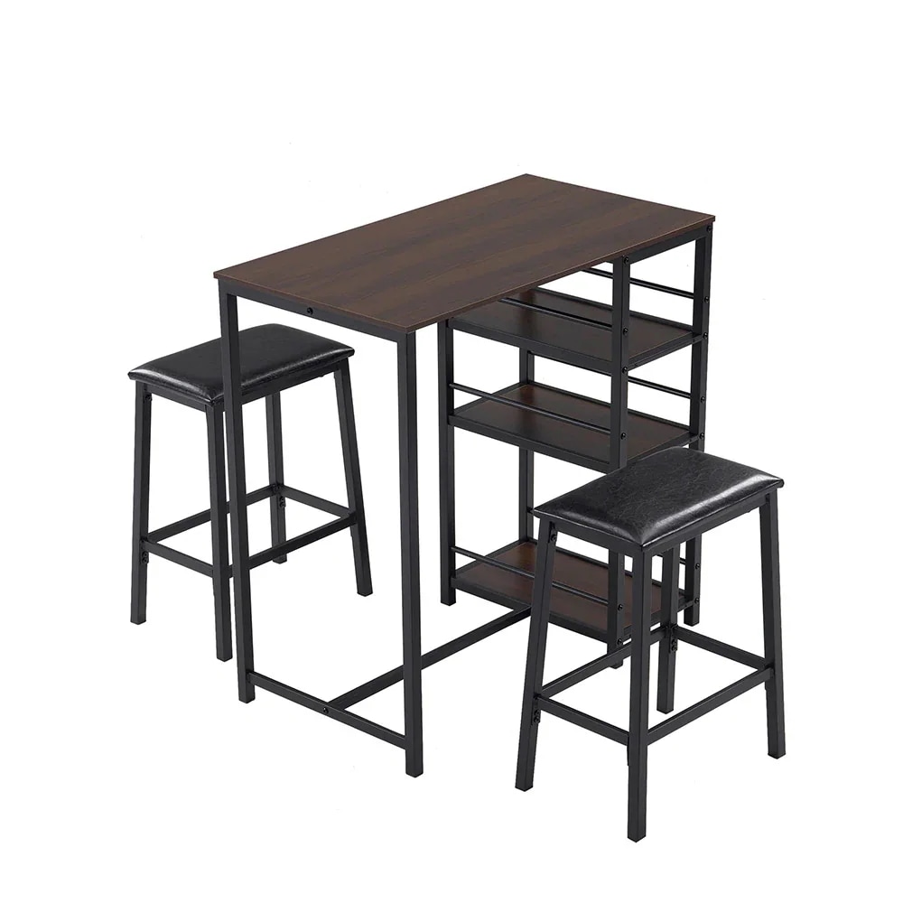 【国内即日発送】【ブラウン】カウンター3点セット ダイニング3点セット カウンターテーブル 2人用 2人掛け 無垢材 ダイニングテーブル ダイニングテーブルセット ダイニングチェア レトロ 食卓 北欧