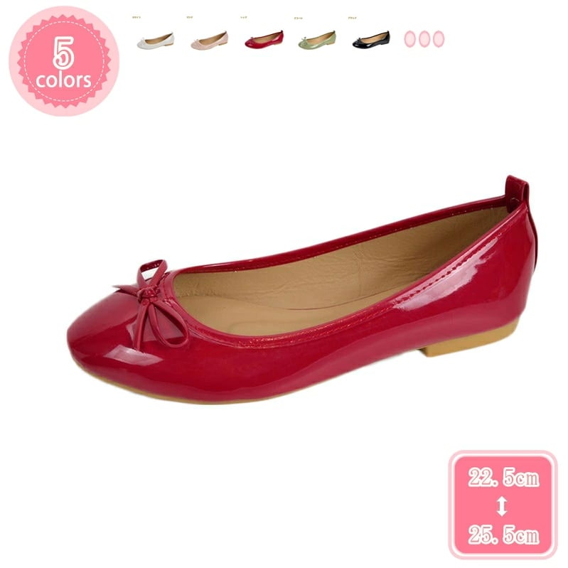 777円OFFクーポン レディース ローヒール ラウンドトゥ フラットシューズ ぺたんこ 靴 パンプス フラット フラットシューズ エナメル 光沢感 春夏 おしゃれパンプス プリンセス バレエシューズ
