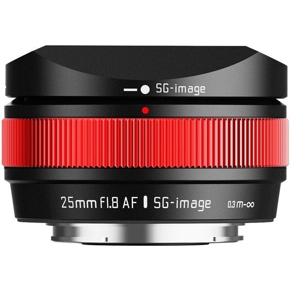 SG-image SG AF25mm F1.8 B X C (R) レッド 単焦点レンズ (富士フイルムXマウント)