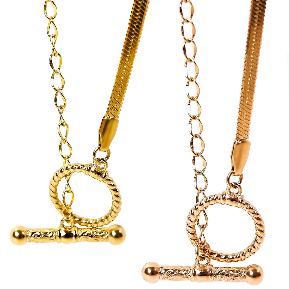 ハワイアンジュエリー ネックレス レディース メンズ スネーク チェーン ステンレス マリン スクロ