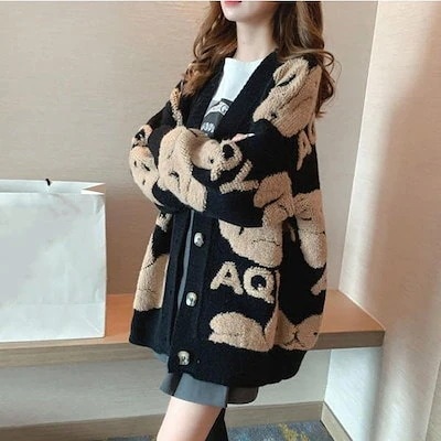 カーディガン レディース ロング丈 無地 アウター ニットソー 着痩せオフィス カジュアル コート30%までに制限