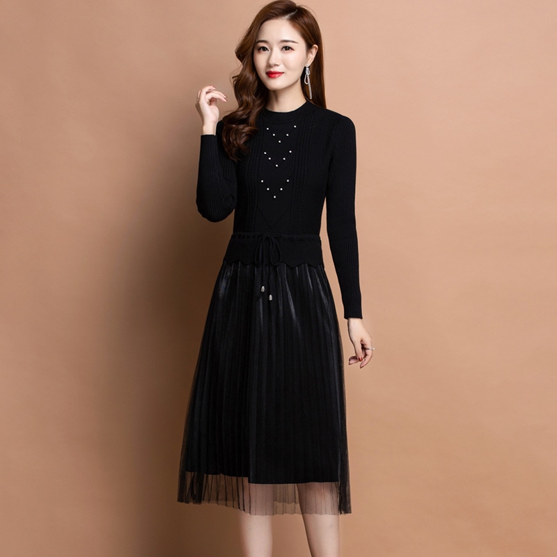 早秋のニットワンピースの女性ファッションは今年流行しています 6,660円