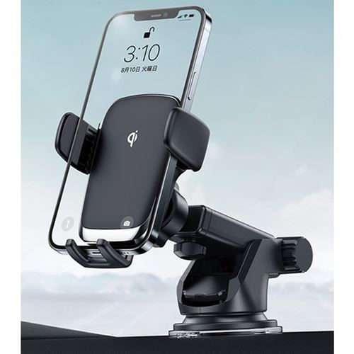 ワイヤレス充電器 車 車載用 ホルダー スマホ iPhone Qi自動検知 電動ホルダー キャパシタ付き 吸盤取付