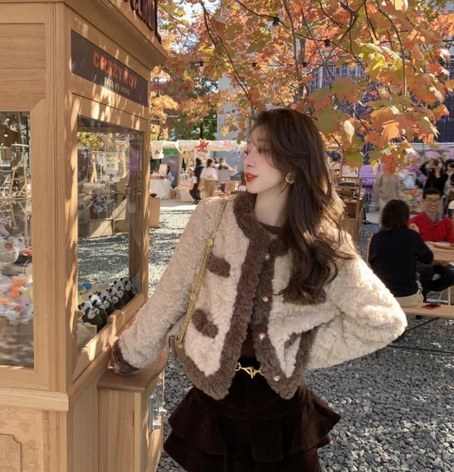 毛皮アウター ジャケット 厚手 コート 上質 人工ファー ステッチ 毛皮コート ヘビロテ 体型カバー 防寒カジュア 皮毛一体 裏起毛 韓国ファッション 百掛け