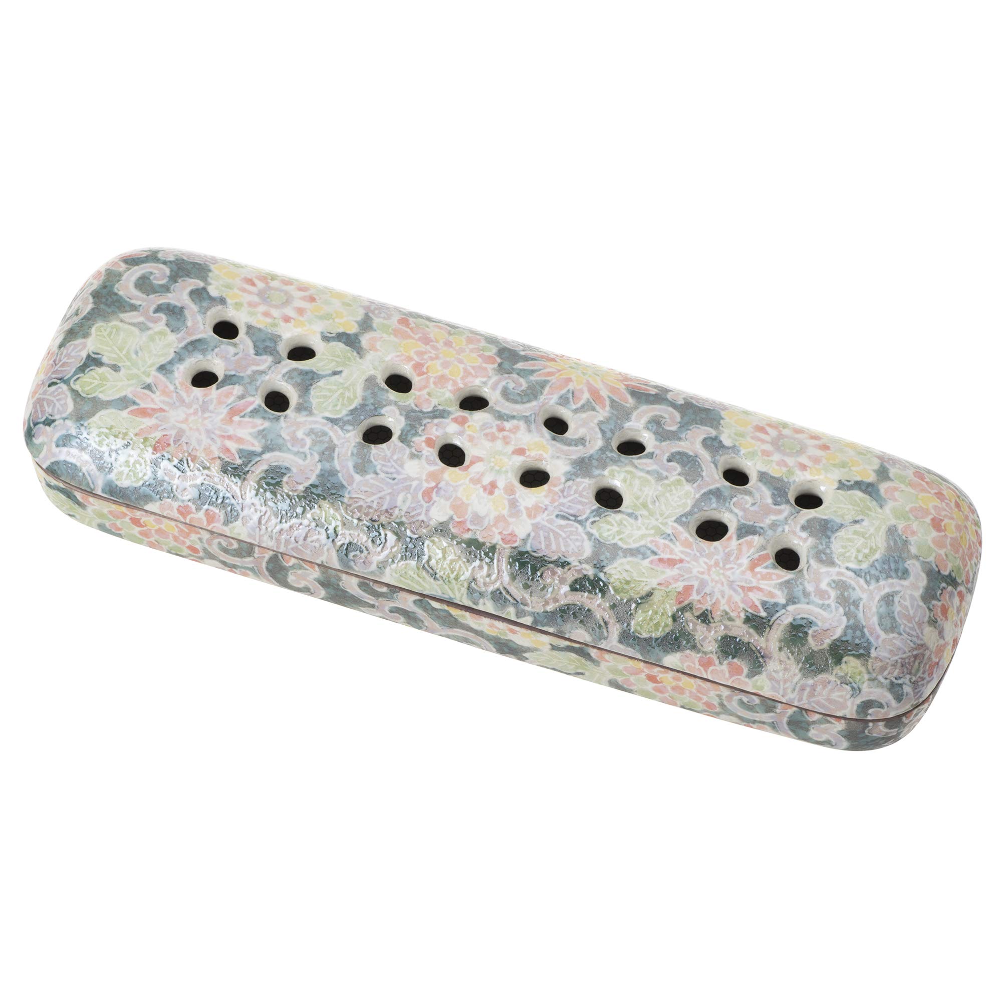 サンメニー 寝かせる 線香皿 本格 有田焼 お手入れ 簡単 日本製 インテリアに馴染む おしゃれ お 香 線香 焼香 インセンス 仏具 現代仏壇 お仏壇 花摘 大 色唐草 お供え お焼香 線香立て イ