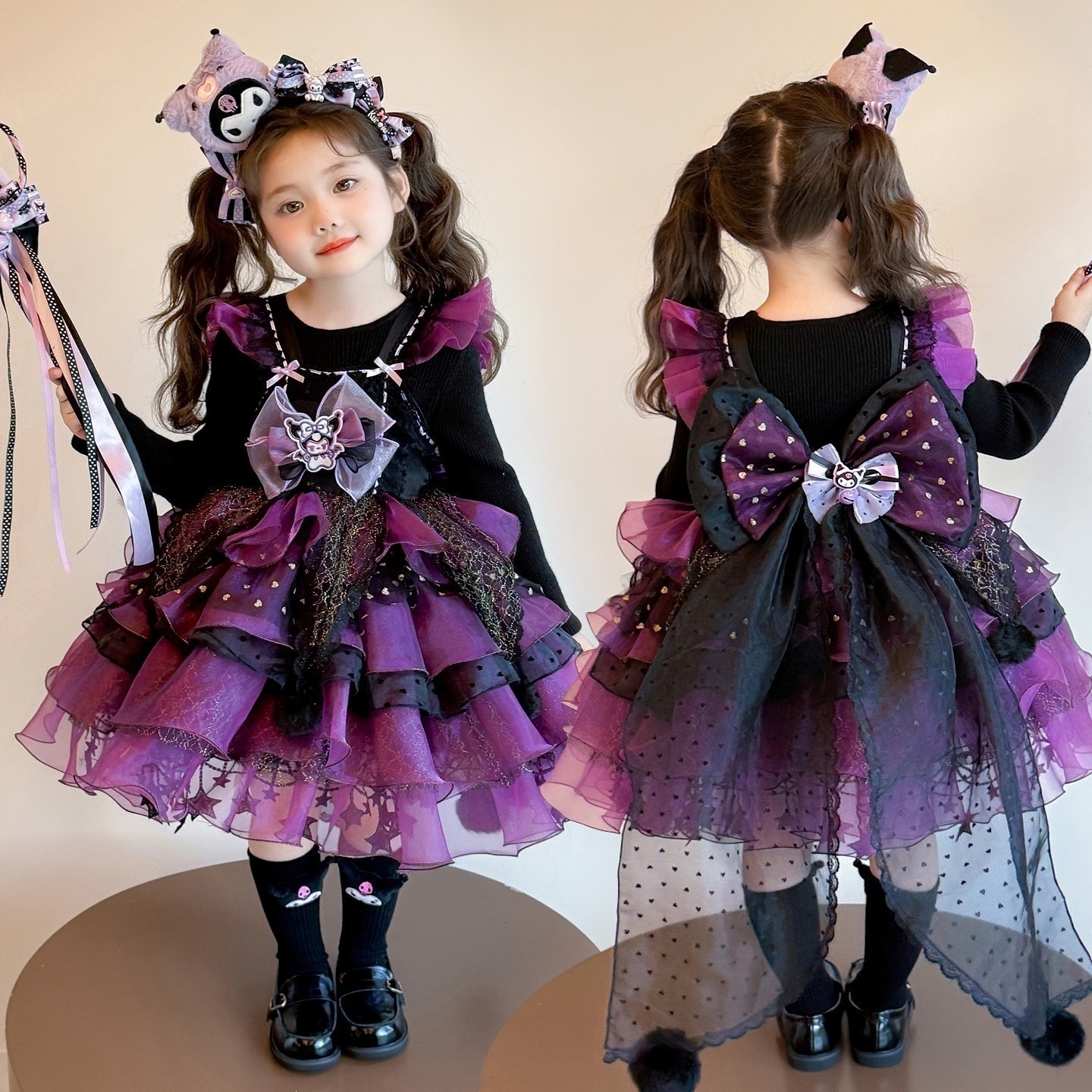 四季対応ワンピース フリルドレス 誕生日用 子供服 ロリータ ハロウィン クリスマス