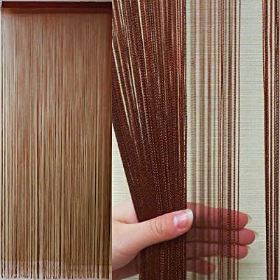 KJ ストリングカーテン (ブラウン) 全4色 縦 200cm 100cm