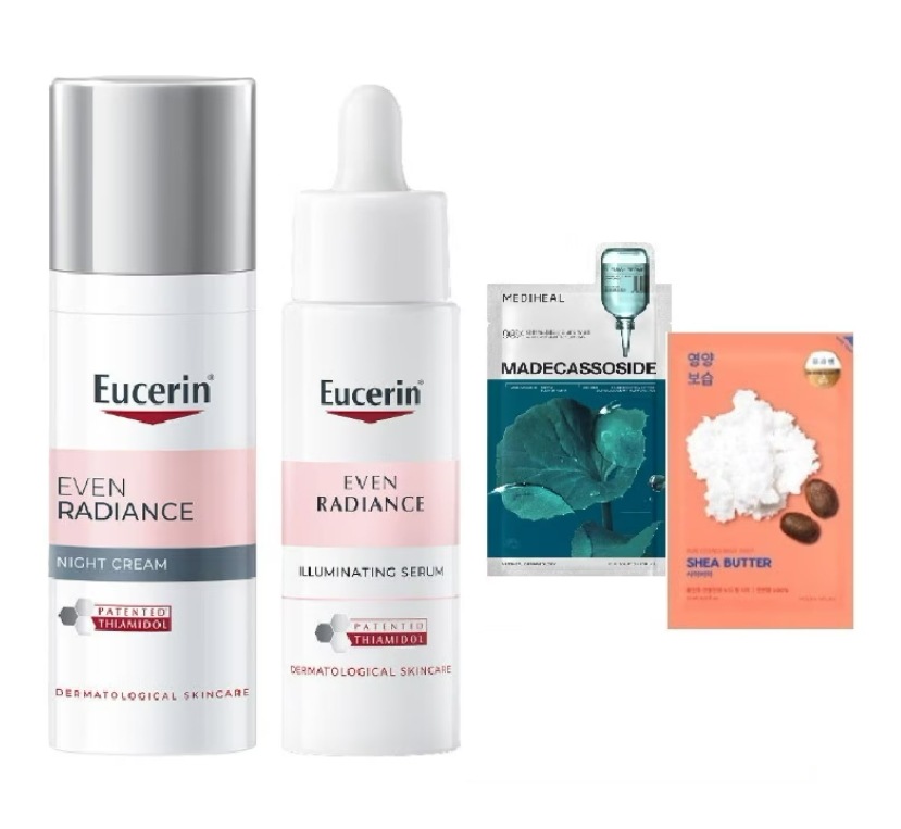 イーブン ラディアンス チア ミドル ナイトクリーム 50ml + イルミネーティング セラム 30ml 2種セット + 2マスク
