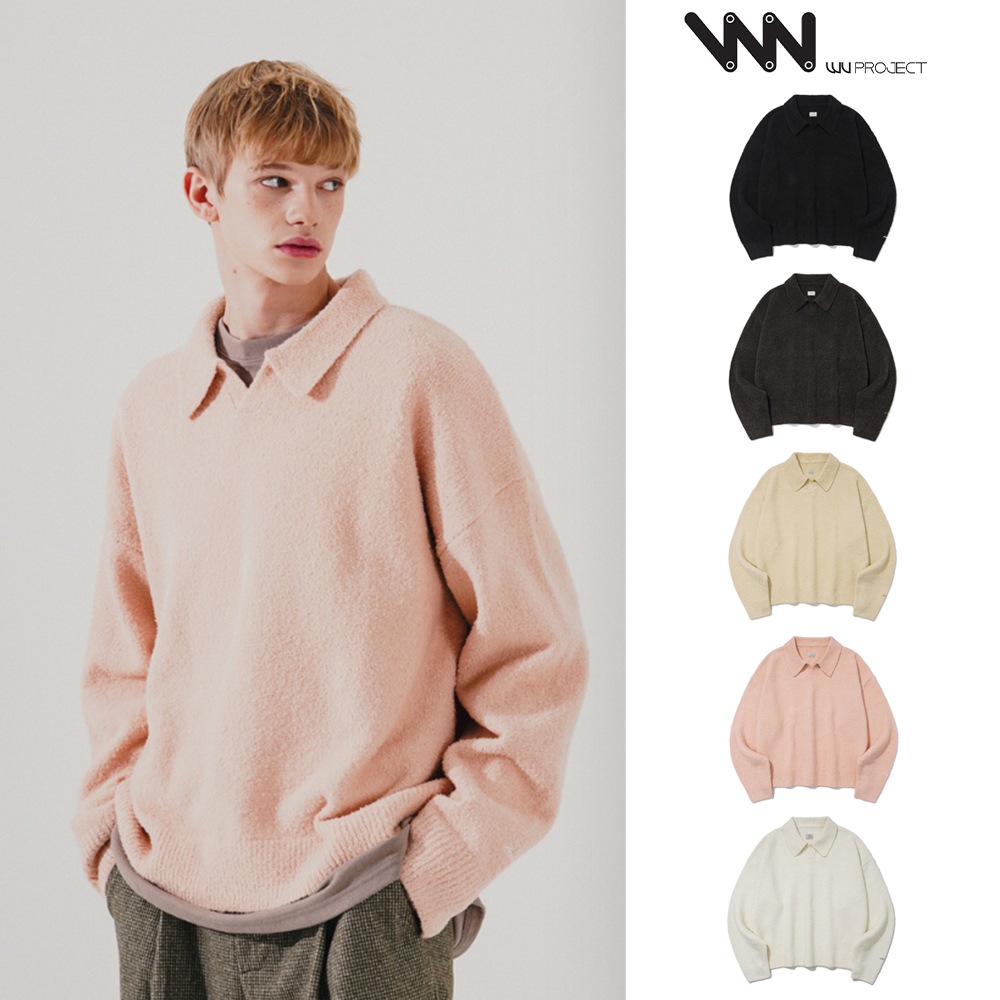 ★人気★【WV PROJECT】★Hana Boucle Collar Kni.t★ニット★ ☆人気☆【WV PROJECT】☆Hana Boucle Collar Kni.t☆ニット