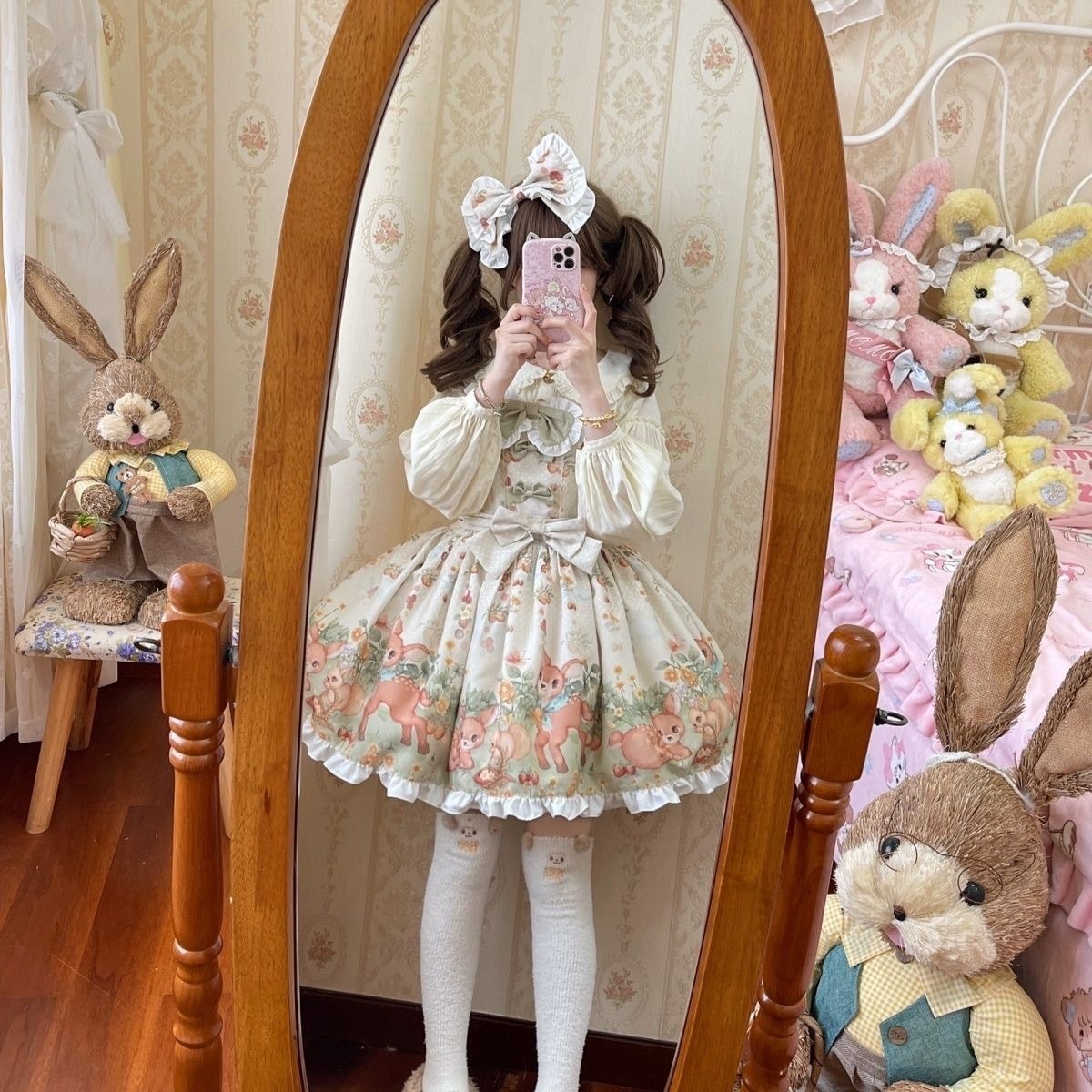 Lolita森鹿かわいい子供ストラップスカートロリータ正規版日常はお姫様スカート夏に合わせます