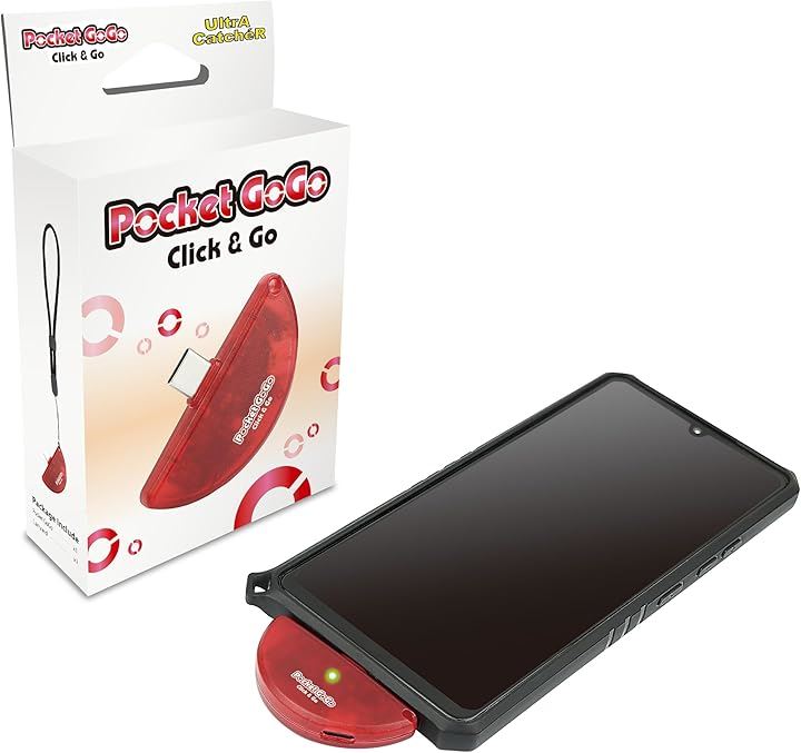 Pocket GoGo ポケモンGO スマホ一体型 オートキャッチ 充電不要 設定かんたん 軽量 小型 タイプCコネクタ Type-C用( タイプCコネクタ (Type-C)用 レッド)