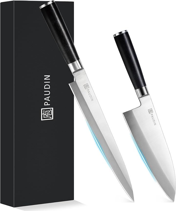 出刃包丁+柳刃包丁 2本セット 和包丁セット やなぎば さしみ包丁 ステンレス 片刃 魚さばき 三枚おろし 刺身 海鮮 切れる包丁 (シルバー, 180mm出刃+240柳刃)