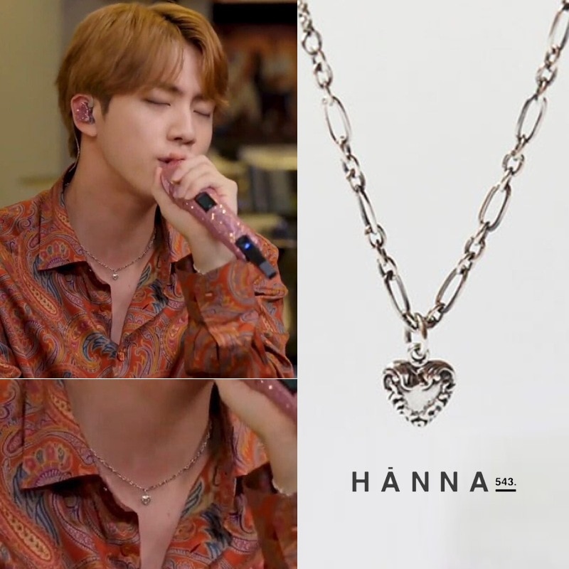 bts jin着用 Necklace(N375)ローズゴールド ネックレス ガーネットネックレス