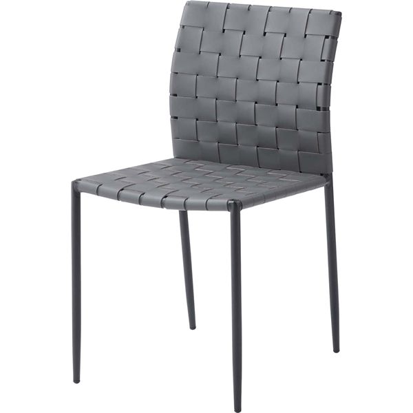 チェア ダークグレー 合皮 （約W43×D52×H80.5×SH45cm） 完成品