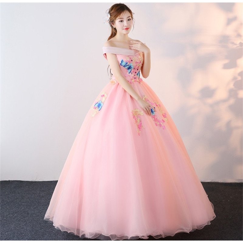 カラードレス 演奏会用ロングドレス 二次会ドレス 舞台 ステージ衣装 パーティドレス ピンク