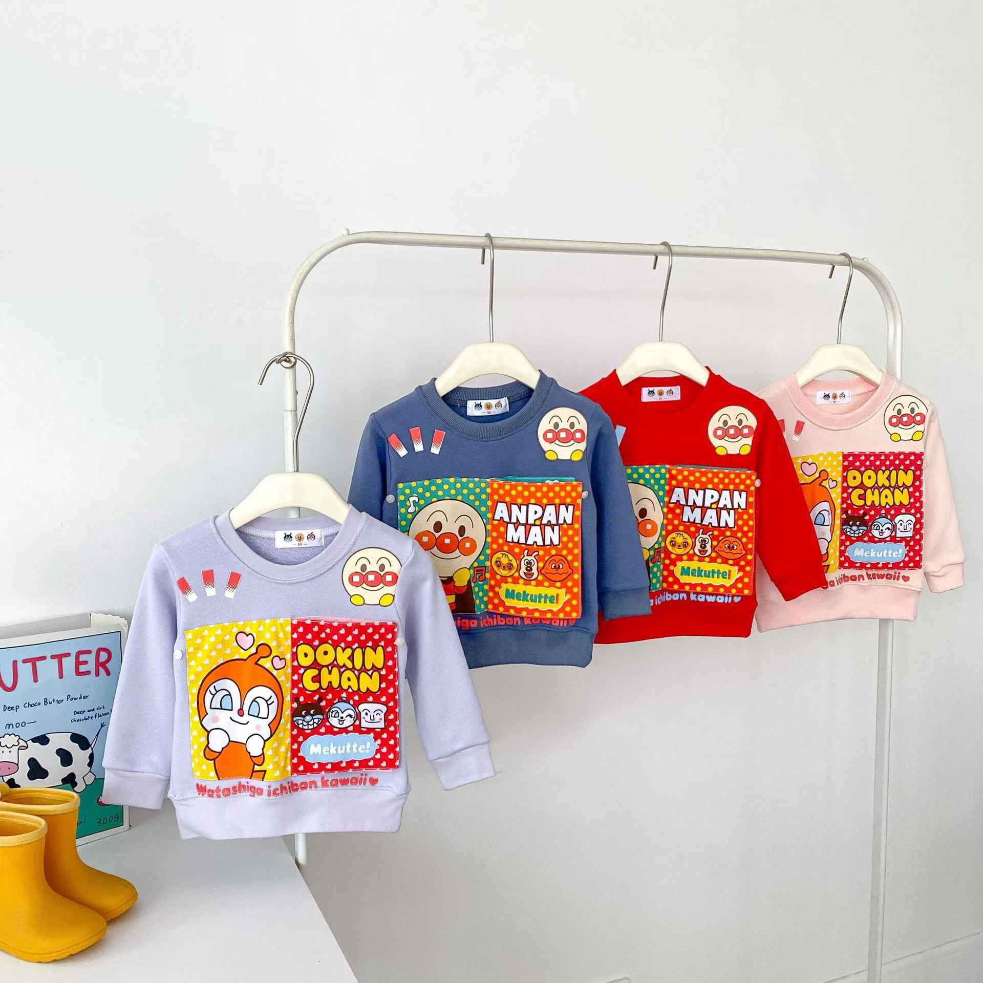 【20点セット】【急速出荷】超かわいい韓国子供服おしゃれかわいいアンパンマン服Tシャツ綿長袖Tシャツトップス子供通学服通園服90-130 cm トップス