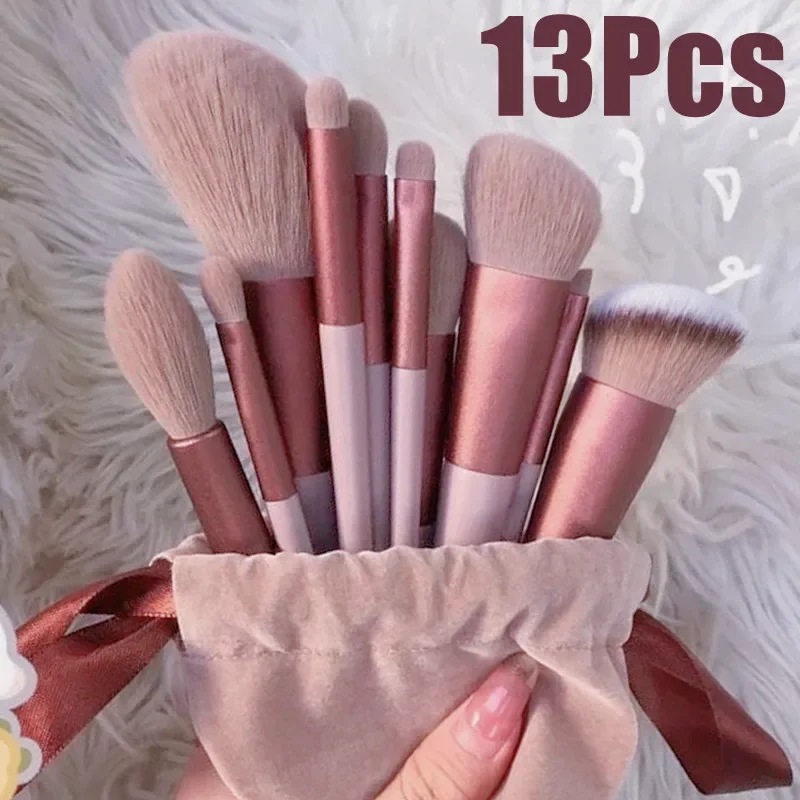 メイクブラシ,女性用,アイシャドウ,ファンデーション,化粧品パウダー,チーク,美容ツール,13個のセット